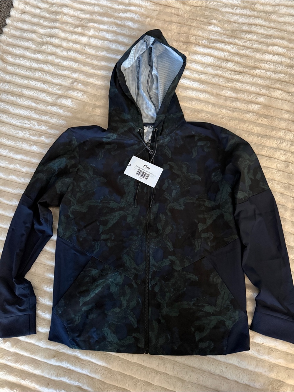 NWT ZYIA Evening Paradise Mesh Jacket Navy Green Size Large